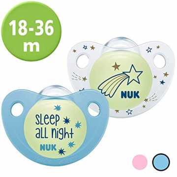 Greenheimdenkliches LeuchtmaterialAnatomisch geformte Mundplatte mit .. ine Night & Day Schnuller mit Leuchteffekt, 18-36 Monate, Silikon, BPA-frei, Blau, 2 Stück nachhaltig