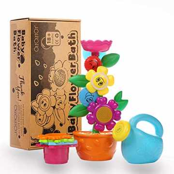 Baby Badespielzeug Set - Süße Blume Wassermühle und 4 STK. Stapelbecher - Kin... nachhaltig