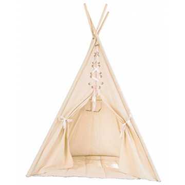 Greenheimes Sprösslings! Alle Kinder lieben Zelte: denn hier können s.. 1098-Tipi Zelt Mädchen Prinzessin, Matte, Innentasche, rosa Schnürung, Natur,... nachhaltig