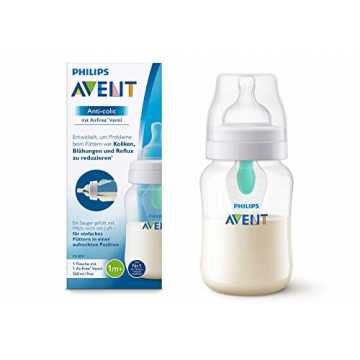 Philips Avent Anti-colic Flasche mit AirFree Ventil SCF813/14, 260ml, 1er-Pack, transpa...