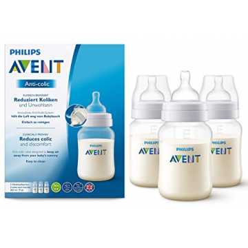 ent Anti-colic Flasche SCF813/37, 260ml, 3er Pack, mit AirFree Ventil kompati... nachhaltig