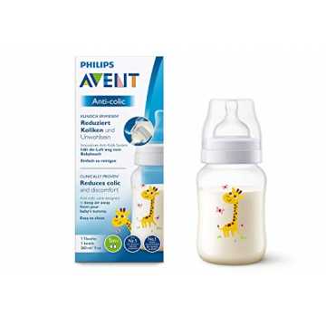 Greenheim Sauger reduziert Koliken und UnwohlseinExtra weicher 2-Loch.. ent Anti-colic Flasche SCF821/12, 260ml, 1er-Pack, Giraffe, mit AirFree Venti... nachhaltig