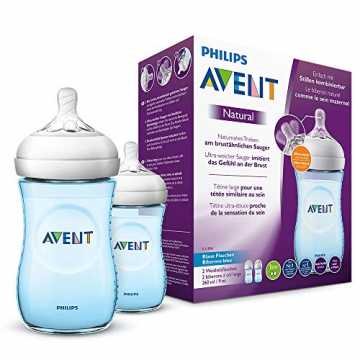 Philips Avent Natural Flasche SCF035/27, 260 ml, naturnahes Trinkverhalten, Anti-Kolik-...