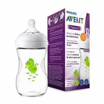 Philips Avent Natural Flasche SCF070/24, 260 ml, naturnahes Trinkverhalten, Anti-Kolik-...