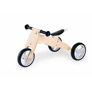 Pinolino Mini-Laufdreirad Charlie, aus Holz, 4-fach umbaubar, Sattel 6-fach höhenverste...