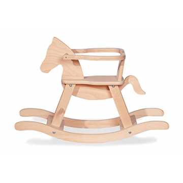 Schaukelpferd Pinolino mit Ring, aus massivem Holz, Ring abnehmbar, Umbausatz enthalten, für Kinder ab 9 Monaten, unb...