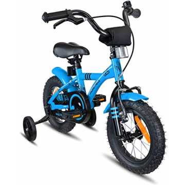  Kinderfahrrad 12 Zoll Jungen Mädchen Blau Schwarz ab 3 Jahre mit Rücktritt Stützräder - 12zoll BMX Modell ... nachhaltig