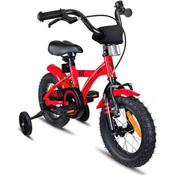  Kinderfahrrad 12 Zoll Jungen Mädchen Rot Schwarz ab 3 Jahre mit Rücktritt Stützräder - 12zoll BMX Modell 2020 nachhaltig