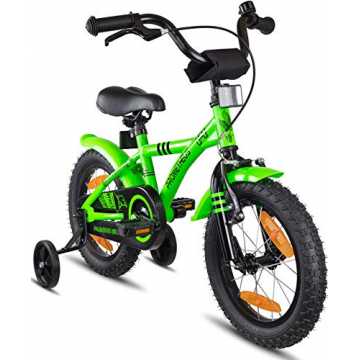 Greenheim 100 cm Körpergröße) DIMENSIONEN: Sattelhöhe: ca. 50-56 cm |..  Kinderfahrrad 14 Zoll Jungen Mädchen Grün Schwarz ab 4 Jahre mit Rücktritt Stützräder - 14zoll BMX Modell ... nachhaltig