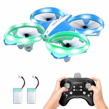 Greenheimzrahmen der Drohne R013 sind glänzende blauen und grünen LED.. ni Drohne für Kinder und Anfänger, R013 Handbetriebener RC Drohnen Quadcopter... nachhaltig