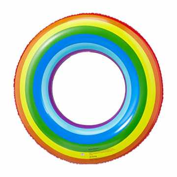 GreenheimPlantschen & Baden - Für Strand, Freibad oder heimischen Poo.. Schwimmring Regenbogen, aufblasbarer Schwimmreifen in buntem Design, für Kind... nachhaltig