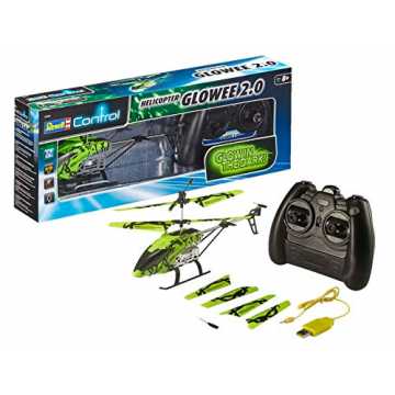 Revell Control 23940 RC Helicopter Glowee 2.0, 2.4GHz, einfach zu fliegen, Gyro, LED-Gl...