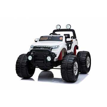 Greenheimr Monster Truck 4X4, Weiß, 2,4-GHz-Fernbedienung, sanfter St.. ektrisches Auto für Kinder, 4x4, Ford Ranger Monster Truck, Weiß, mit 2,4-GHz Fernbedienung, 2 Sitzer, 3 bi... nachhaltig