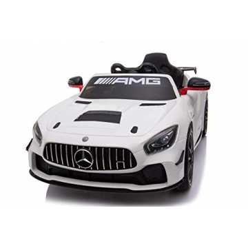 Greenheimelzeugauto Mercedes GT4, das von Mercedes lizenziert ist. Di.. ektrisches Auto für Kinder, Mercedes-Benz GT4, weiß, mit 2,4 GHz Fernbedienung, 36 Monate - 6 Jahre, Batter... nachhaltig