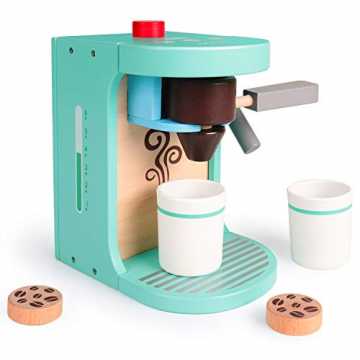 Rolimate Kaffeemaschine Spielzeug aus Holz, Kinder Rollenspiele Spielzeugküche Zubehör,...