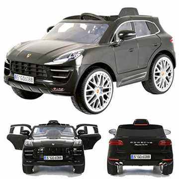 Rollplay Porsche Macan Turbo 12V viele LED Effekte Soft Start Kinderauto Kinderfahrzeug Kinder Elektroauto Grey