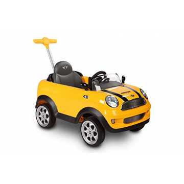ROLLPLAY Push Car mit ausziehbarer Fußstütze, Für Kinder ab 1 Jahr, Bis max. 20 kg, MINI Cooper, Gelb