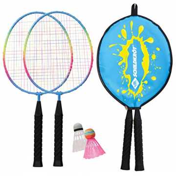 Greenheimtem Stahl in guter Freizeitqualität, geeignet für 2 SpielerM..  Kinder Federball Set Junior, 2 verkürzte Schläger 45,5 cm, 2 Federbälle, in ... nachhaltig