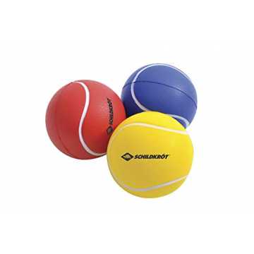 Greenheimlossen-poriger PU-Schaum, kein Schmutz gelangt ins Innere3 S..  Soft Bälle, 3er Set (gelb, rot, blau), Ø7cm, weicher PU-Schaum, guter Absprung, für Beachball, Beachtennis... nachhaltig