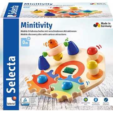 Selecta 62036 Minitivity, Motorikspielzeug aus Holz, 14 cm
