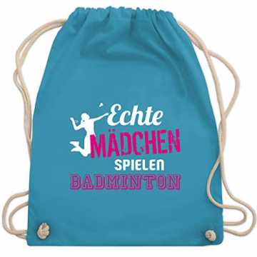 Greenheimma Badminton das perfekte MotivDas Thema Badminton ist stets.. portarten - Echte Mädchen spielen Badminton - Unisize - Hellblau - WM110 - Tu... nachhaltig