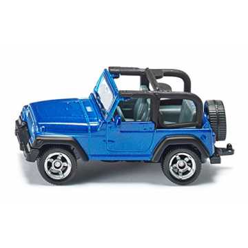 SIKU 1342, Jeep Wrangler, Metall/Kunststoff, Blau, Spielzeugauto für Kinder, Anhängerku...