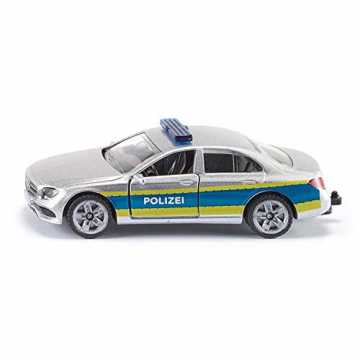 SIKU 1505, Polizei-Streifenwagen, Metall/Kunststoff, Silber, Öffenbare Türen, Anhängerk...