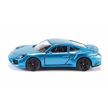 SIKU 1506, Porsche 911 Turbo S, Metall/Kunststoff, Blau, Spielzeugauto für Kinder, Öffe...