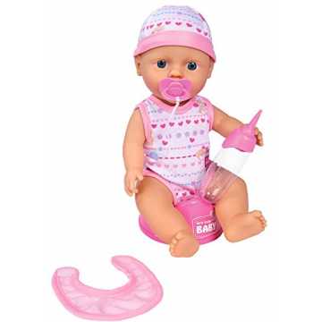 Simba 105037800 - New Born Baby, mit Trink und Nässfunktion Babypuppe, rosa