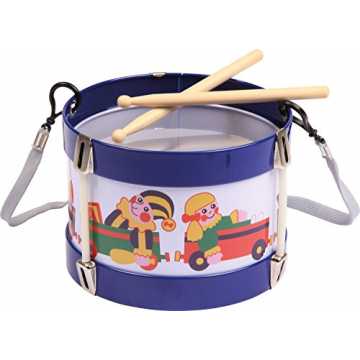  - Blechtrommel Spielkiste, Ø 17 cm, Kindertrommel aus Blech mit 2 Schlägel und Tragegurt, Instrument für K... nachhaltig