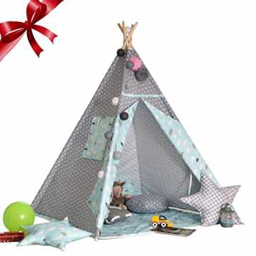 Greenheim* 22 *   13 cm / 17,72 * 8,66 * 5,12 Zoll  2.Material: impor.. rzimmer Spielzelt für Kinder drinnen draußen - Segeltuch Kinderzelt Indianer nachhaltig