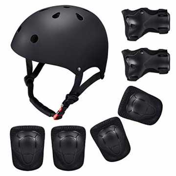 GreenheimWege beschreiten, kann dies zu Beulen führen. Hier kommen di..  Sport-Schutzausrüstung 7PCS Knieschoner Ellenbogenschoner Handgelenkschutz Helm Schutzset Skateboard Rolle... nachhaltig