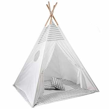 Greenheim idealen Rückzugsort für die Kleinen - es ist Spielhöhe, Les.. elzelt inkl. Boden & Kissen - 160x120x120 Indianerzelt für Kinderzimmer oder ... nachhaltig