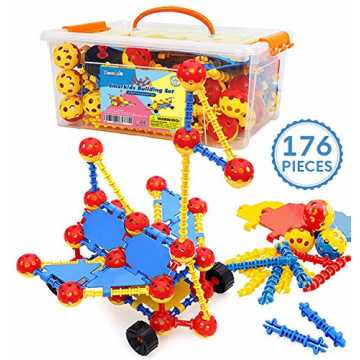 Smarkids Bausteine Für Kinder 176pcs- Baukästen Konstruktionsspielzeug STEM Gebäude Spi...