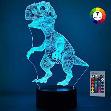 SOKY Geschenke für Jungen ab 3-10, 3D Dinosaurier Nachtlicht Dino Spielzeug für Kinder ...