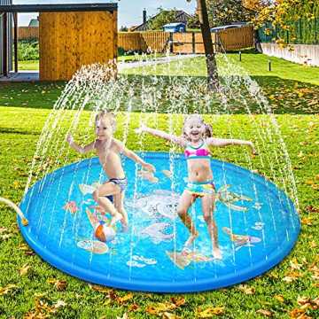 Greenheim0g  Lieferumfang:  Sprinkler Pad *1    Vorsichtsmaßnahmen:  .. CM Splash Pad, Sprinkler Wasser-Spielmatte Splash Play Matte, Outdoor Sommer ... nachhaltig