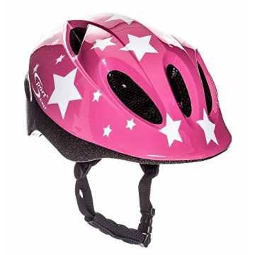 Sport DirectTM weiß Sterne Kinder Mädchen Fahrrad Helm pink 48-52 cm CE EN1078: 2012 + A1: 2012