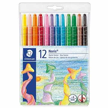 Greenheimichte Handhabung: drehen und malenBesonders bruchfestBrillan.. 221 NWP12 - Noris Club Wachs-Twister, Wachs-Malstifte, 12 brillante Farben nachhaltig