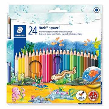 Greenheimen Minenkern und erhöht die BruchfestigkeitBesonders weiche .. Noris Club 144 10NC24 Aquarell-Buntstifte, erhöhte Bruchfestigkeit, sechskant, Set mit 24 brillanten Farben... nachhaltig