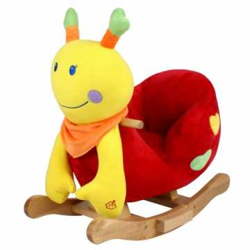 chaukelpferd Schaukeltier Schaukelspielzeug mit Rückenlehne Wippe aus weichem Plüsch Baby Kuscheltier nachhaltig