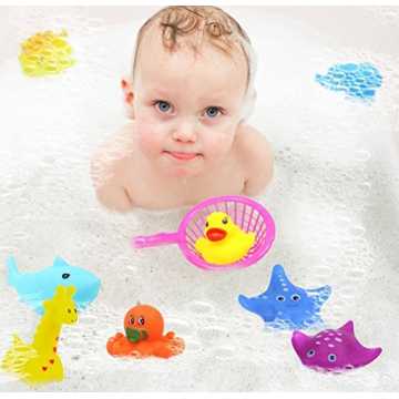 Greenheimd lebendige interaktive FarbenPerfekte Größe und Weichheit f.. Schwimmende Badespielzeug, Baby Baden Spielzeug, Kleine Tiere Schwimmende Bad... nachhaltig