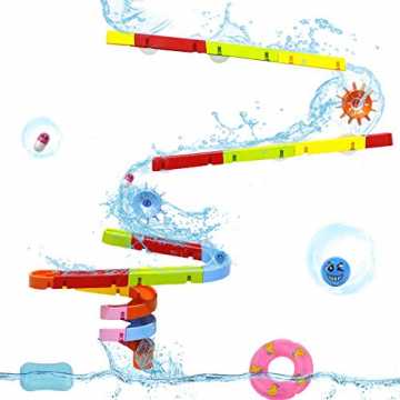 Symiu Badespielzeug Baby Kugelbahn Wasserspielzeug Badespaß Konstruktionsspielzeug mit ...