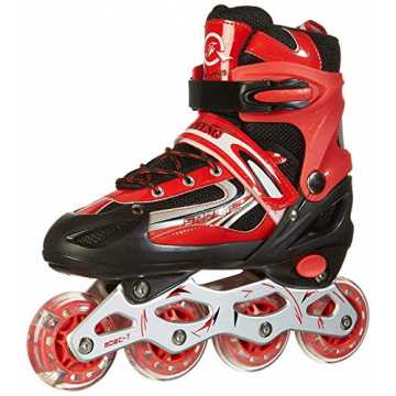 Greenheimnverstellbar über vier Schuhgrößen mit einfachem DruckknopfB.. Kinderinliner größenverstellbar mit leuchtenden Rollen - Inlineskates für Kinder verstellbar in 4 Größen -... nachhaltig
