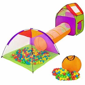 Greenheimnd Krabbeltunnel bereitet Deinen Kindern großen Spielspaß. D.. lu Kinderspielzelt Spielhaus Kinderzelt mit Krabbeltunnel + 200 Bälle + Tasch... nachhaltig