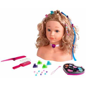 Theo Klein 5240 - Princess Coralie Schmink- und Frisierkopf, groß, 14-teilig, Spielzeug