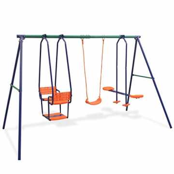 GreenheimOrange Material: Stahl und Kunststoff Abmessungen: 302 x 158.. tdoor Spielplatz für Garten Schaukeln | Gartenschaukel | Kinderschaukel | Sch... nachhaltig
