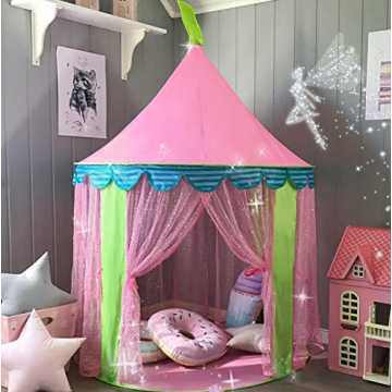 Kinderzelt Prinzessin Spielzelt für Mädchen - Glitzer Castle Kinderzimmer mit Fairy Sti... Kinderzelt Prinzessin Spielzelt für Mädchen - Glitzer Castle Kinderzimmer mit Fairy Sti...