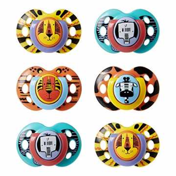 pee Schnuller Fun, Symmetrische und Kierfergerechte Form, 18-36 Monate, 6er Set nachhaltig