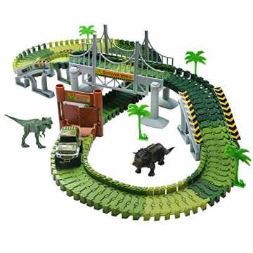 Rennbahn Autobahn Kinder Car Track mit Tracks Auto und Dinosaurier Autorennbahnen Juras... Rennbahn Autobahn Kinder Car Track mit Tracks Auto und Dinosaurier Autorennbahnen Juras...