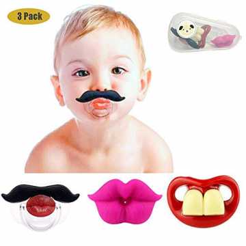 Lustige Baby-Schnurrbart-Schnuller, Maberry weiches Silikon Netter Schnuller-Entwurf mit Kusslippe ...